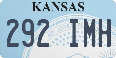 KS license plate 292IMH