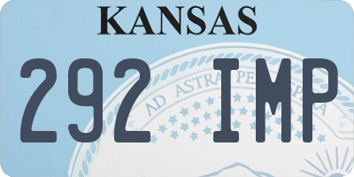 KS license plate 292IMP