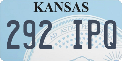 KS license plate 292IPQ