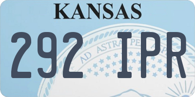 KS license plate 292IPR