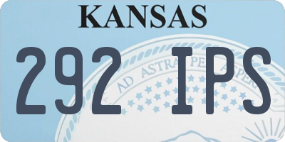 KS license plate 292IPS