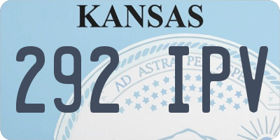 KS license plate 292IPV