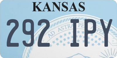 KS license plate 292IPY