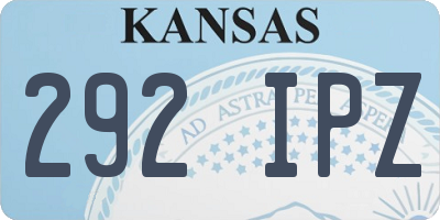 KS license plate 292IPZ