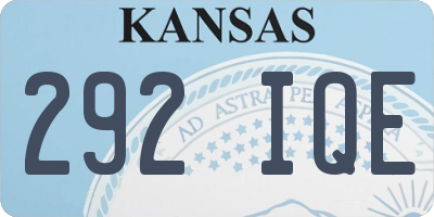 KS license plate 292IQE