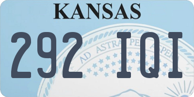 KS license plate 292IQI