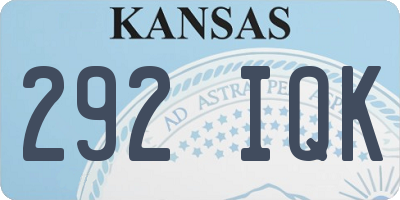 KS license plate 292IQK