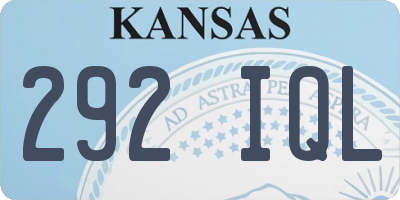 KS license plate 292IQL