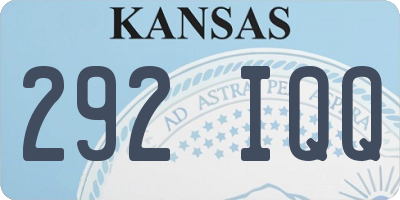 KS license plate 292IQQ