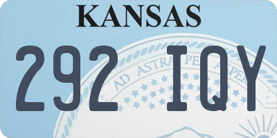 KS license plate 292IQY
