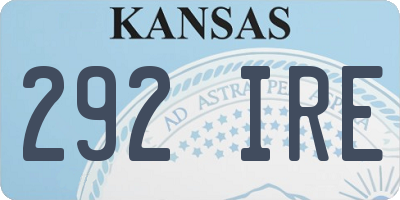 KS license plate 292IRE
