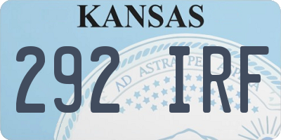 KS license plate 292IRF