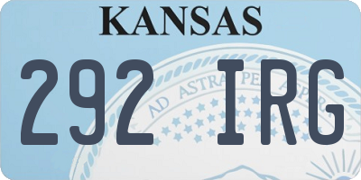KS license plate 292IRG