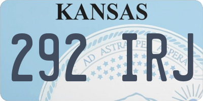 KS license plate 292IRJ