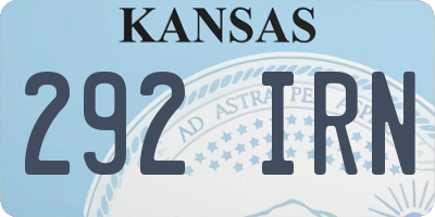 KS license plate 292IRN