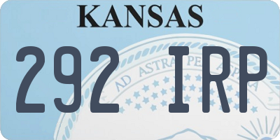 KS license plate 292IRP