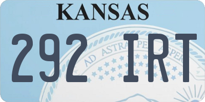 KS license plate 292IRT