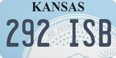 KS license plate 292ISB