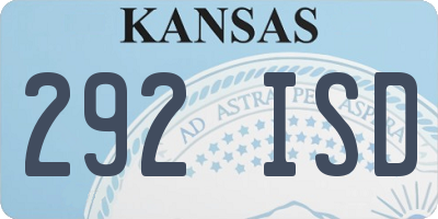 KS license plate 292ISD