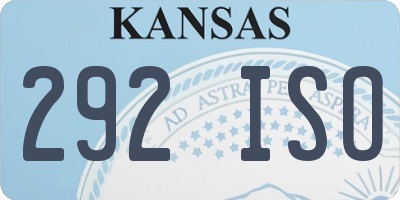 KS license plate 292ISO