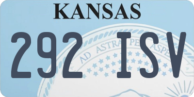 KS license plate 292ISV