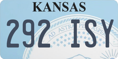 KS license plate 292ISY