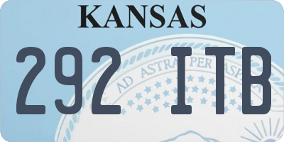KS license plate 292ITB