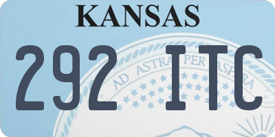 KS license plate 292ITC