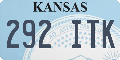 KS license plate 292ITK