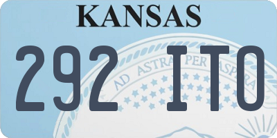 KS license plate 292ITO