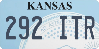 KS license plate 292ITR