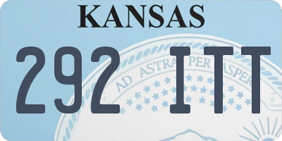 KS license plate 292ITT