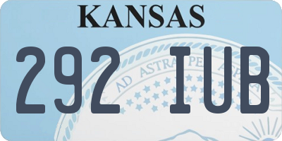 KS license plate 292IUB