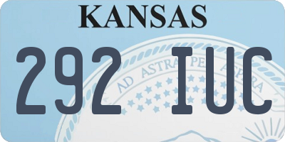 KS license plate 292IUC