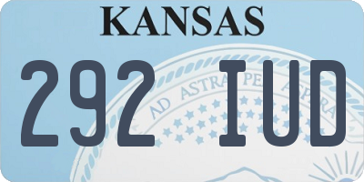 KS license plate 292IUD