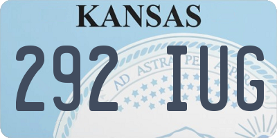 KS license plate 292IUG