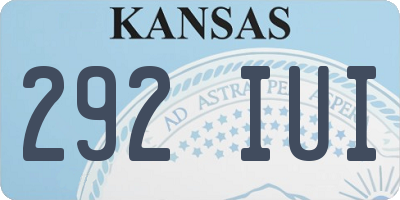 KS license plate 292IUI