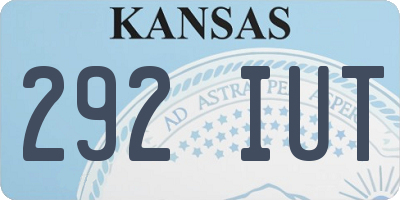 KS license plate 292IUT