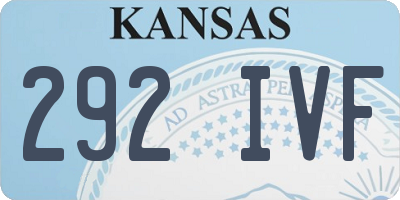 KS license plate 292IVF