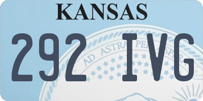 KS license plate 292IVG
