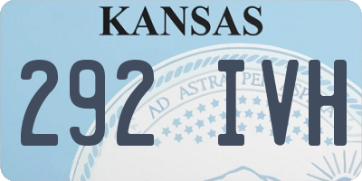 KS license plate 292IVH