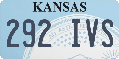 KS license plate 292IVS