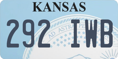 KS license plate 292IWB