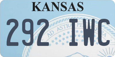 KS license plate 292IWC