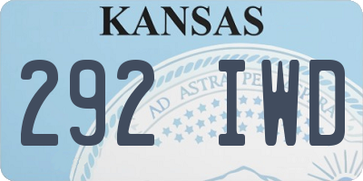 KS license plate 292IWD