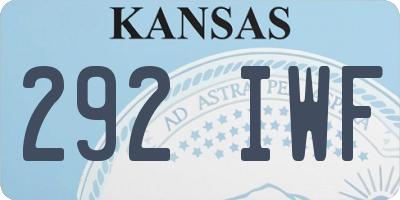 KS license plate 292IWF