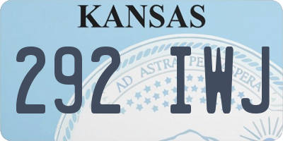 KS license plate 292IWJ