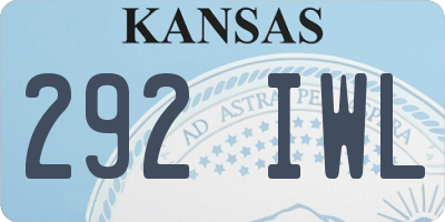 KS license plate 292IWL