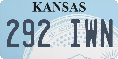 KS license plate 292IWN