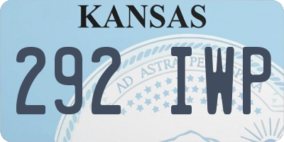 KS license plate 292IWP
